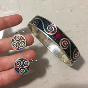 handmade earrings bracelet boho set